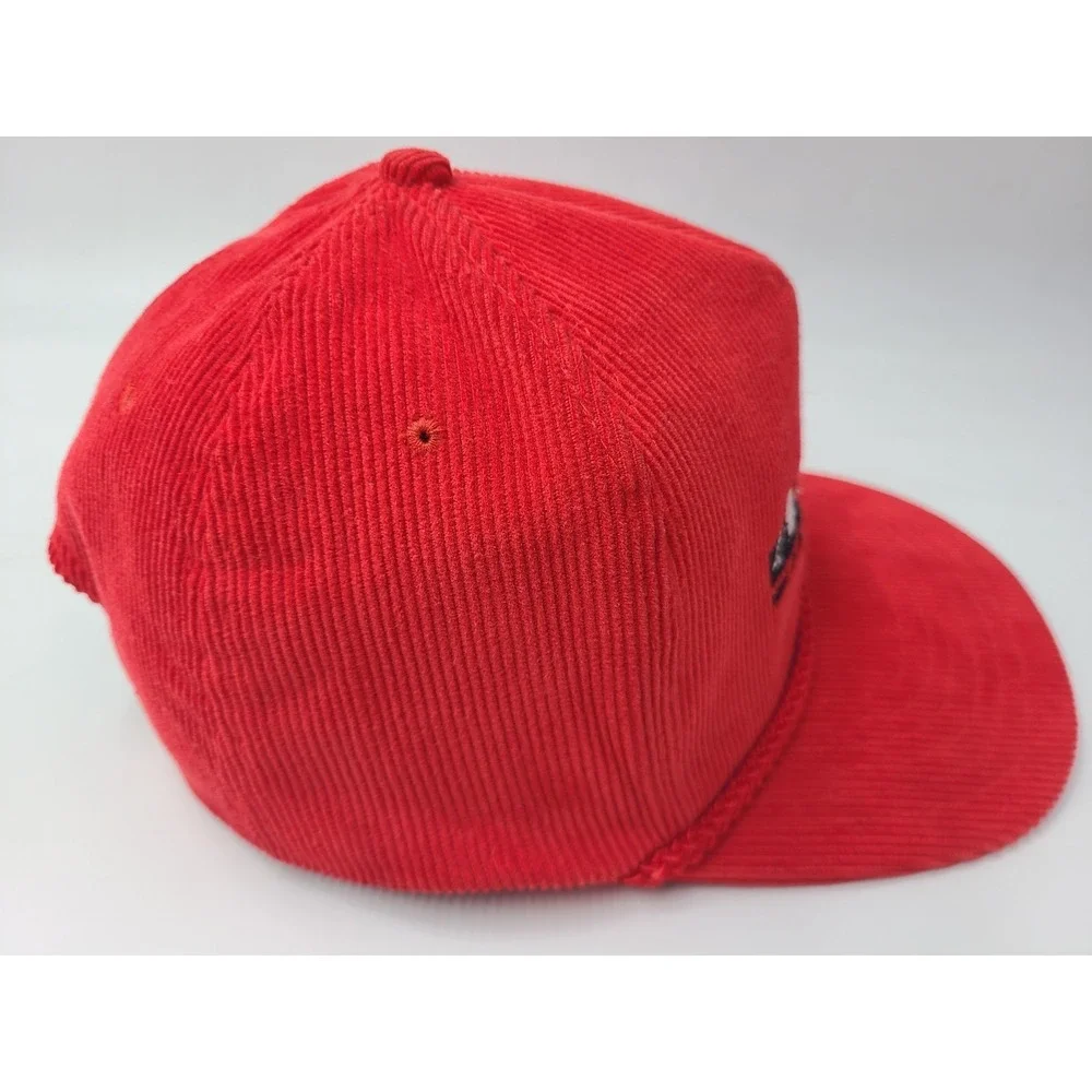 Vintage ABC Sports Corduroy Rope Sportsman Snapback Hat‎ Cap Cotton Casual Red